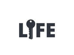 Логотип компании-установщика дверей LIFE