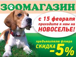 Флаер и визитка для зоомагазина