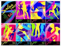 Серия плакатов для студии танца "Salsa в городе"