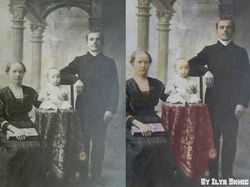 Переход в цвет старой семейной фотографии.