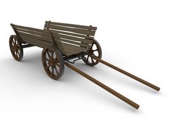 "Телега" модель 3D max визуалзация Keyshot