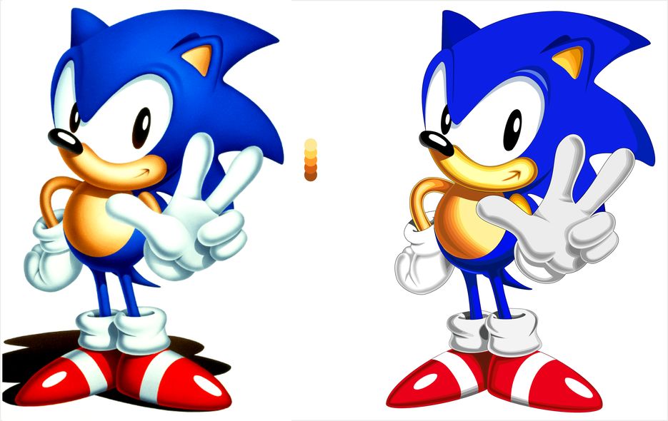 Sonic japanese. Classic Sonic 1. Соник Классик американский. Соник против классического Соника. Japanese Sonic vs American Sonic.