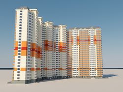 Оранжевая многоэтажка в Питере