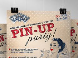 Афиша (А2) "Pin-up party". 2000 руб., 1 день