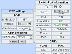 Web-интерфейс для управления коммутатором по SNMP