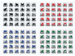 30 кнопок с изображением определенных животных