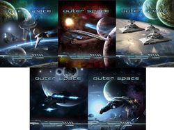 Серия обложек для тетрадей "Outer space"