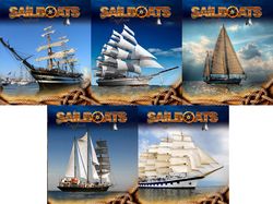 Серия обложек для тетрадей "Sailboats"