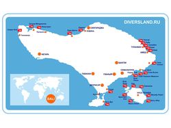 Карта Бали для дайверов