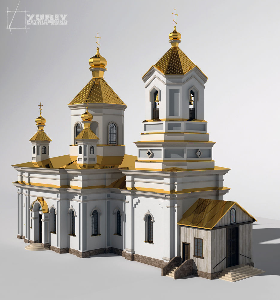 Церковь 3 д. 3d Max модель храма Церковь Спасо Парголовская. 3d model Church храмов Москвы. 3d модель собора.