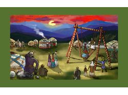 Иллюстрации к книге. Казахские национальные игры