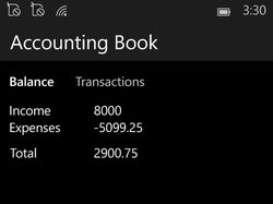 Accounting Book (Windows 10 Mobile)