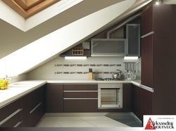 Дизайн интерьера кухни в мансардной квартире