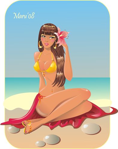 Девушка с цветком, corel draw.png