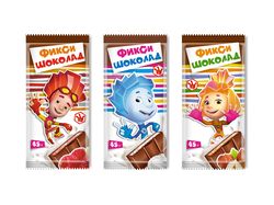 Упаковка шоколада для детского бренда «Фиксики»