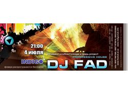 DJ FAD. НК Индиго. Житомир. Флаер