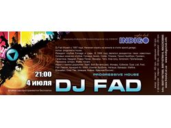 DJ FAD. НК Индиго. Житомир. Флаер
