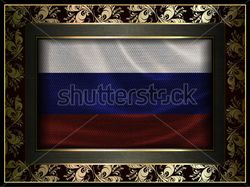 вектор Russian flag, pattern khokhloma