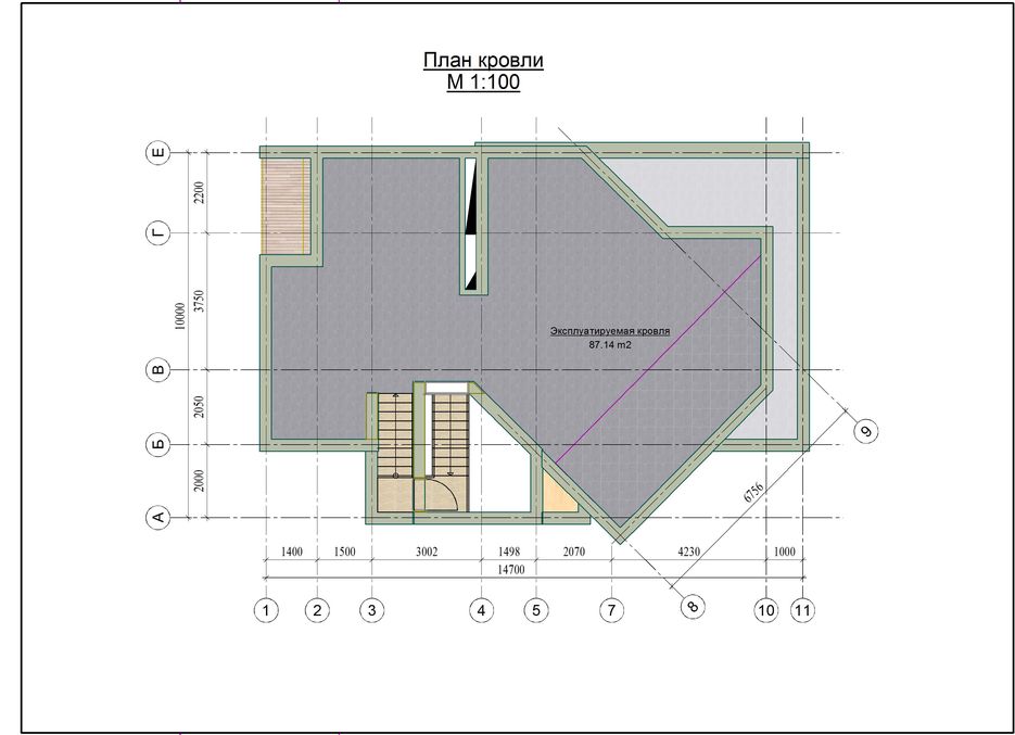 План кровли террасы