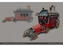 Steampunk firefighter car