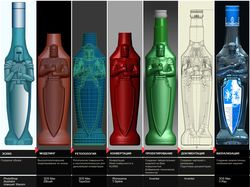 Полный цикл создания твёрдотельной модели бутылки