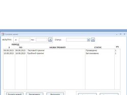 База данны учета тренингов в MS ACCESS
