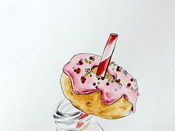 Donut in watercolor