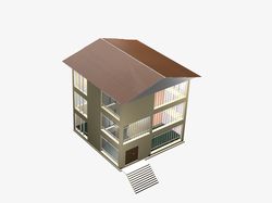 3D дизайн 3-этажного здания банка (офисное здание)