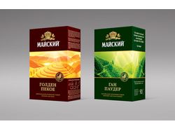 Ребрендинг пачек чая ТМ "Майский" (премиум)