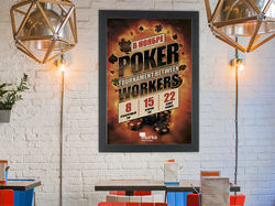 Плакат внутреннего покерного турнира в комании.