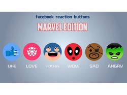 Facebook reaction buttons | Marvel edition