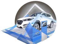 Подиум для Hyundai Tucson в аэропорту Шереметьево