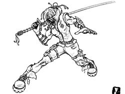 Cyberpunk warrior, персонаж для комикса