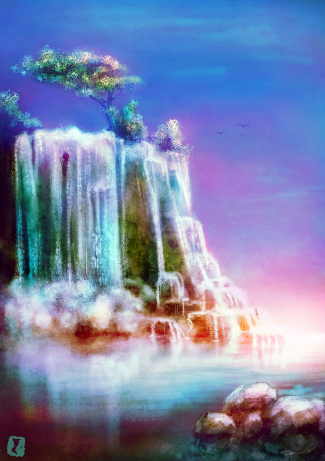 Landscape Sketch #2 (Waterfall)