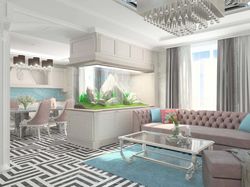г. Киев.  Гостиная  с природным аквариумом