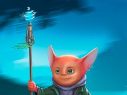 Cute magician the little man dwarf Adobe Photoshop