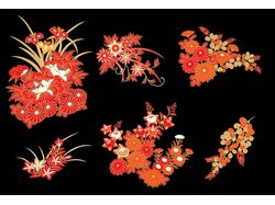 flowers, kimono
