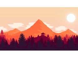 Простенький рисунок в стиле Firewatch