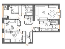 План меблировки с эргономическими размерами мебели