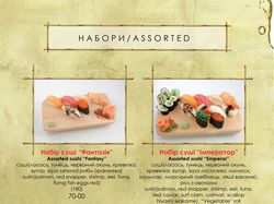 Меню для ресторана "Сакура"