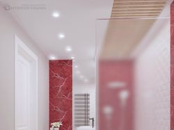 Дизайн ванны в мраморно-красном цвете