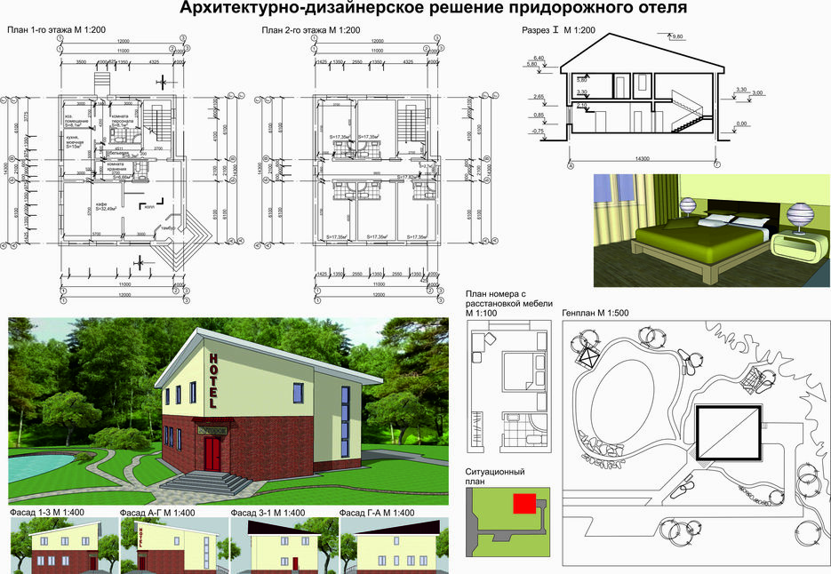 Архитектурный план. Проект котельной придорожной гостиницы. Общие данные архитектурно-дизайнерского решения хостел.