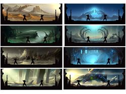 Скетчи локаций для Shadow fight 1