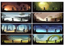 Скетчи локаций для Shadow fight 3