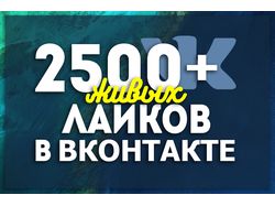 Добавлю 2500+ лайков Вконтакте