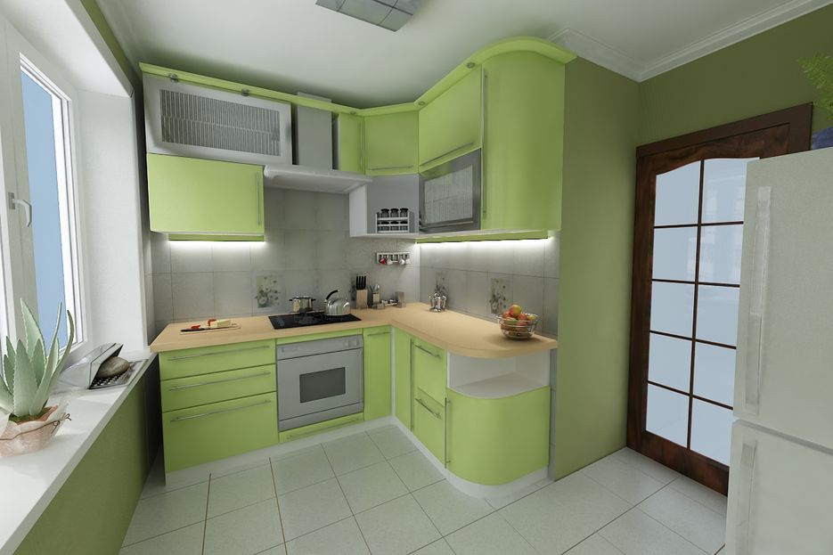 Кухня угловая для маленькой кухни 9м2 с холодильником фото дизайн