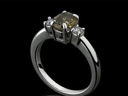 Кольцо с редким зеленым бриллиантом Diamond Jewelr