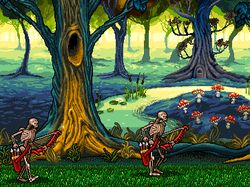 Эльфийский лес. Пиксель арт (pixel art)