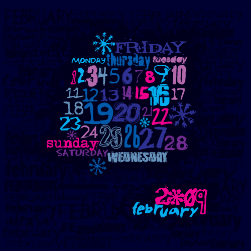 Февраль - дизайнерский календарь.gif