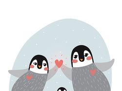 Иллюстрация "Family of penguins"